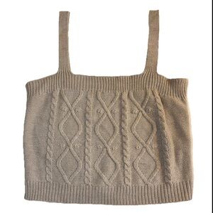 Arizona Jean Co, Cream Weave Crop Top, Western Women’s Casual Sleeveless Size M